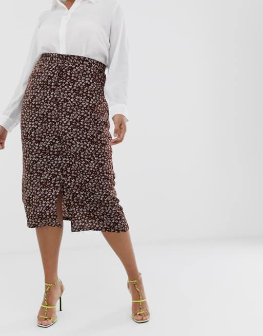 Daisy Street Plus - Minigonna a fiori con bottoni, 4 di 4