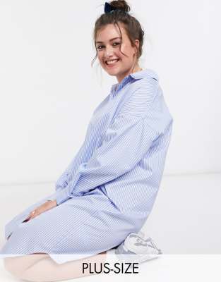 blue oversized shirt dress