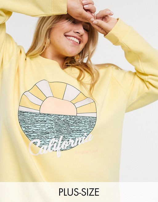 Daisy Street Plus oversized sweatshirt with california graphic