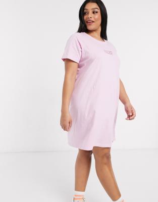 pink t shirt dress plus size