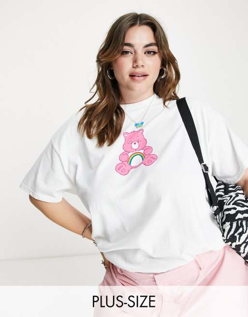 Daisy Street Plus oversized tshirt with Care Bears print in white ASOS