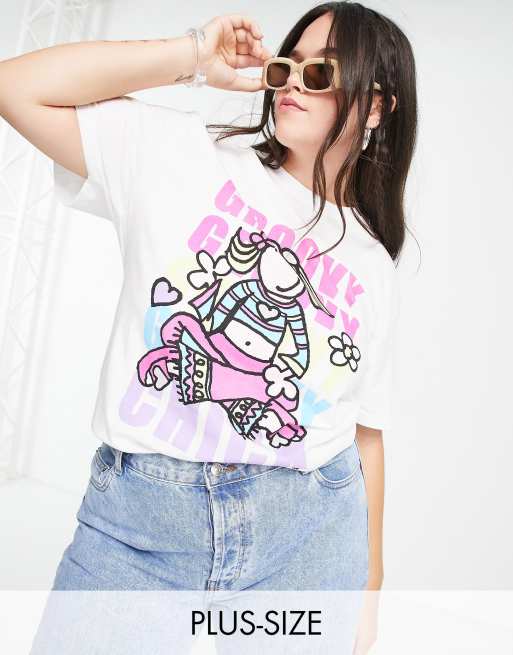 Daisy Street + Daisy Street Relaxed T-shirt With Groovy Chick Print