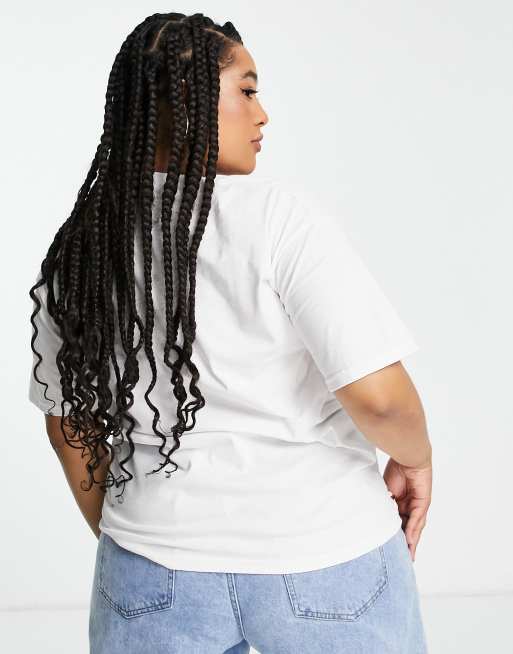 Daisy Street Plus oversized t-shirt with moods of Tracy Beaker in white, 4 of 4