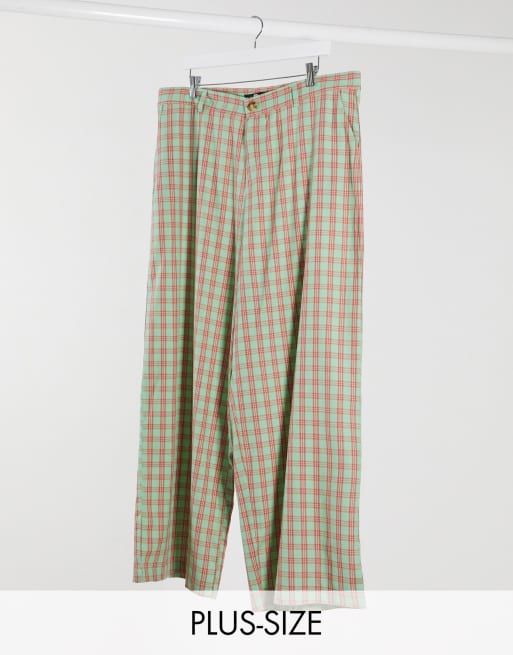 Daisy Street Plus - Pantaloni a vita alta comodi a quadri pastello