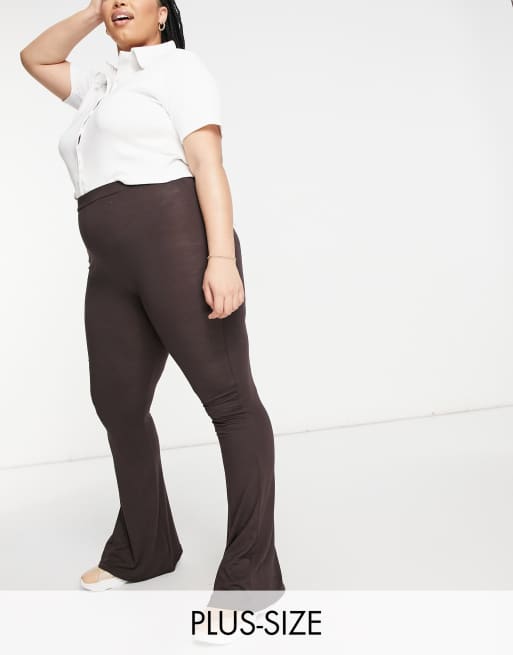Daisy Street Plus - Pantaloni a zampa color cioccolato