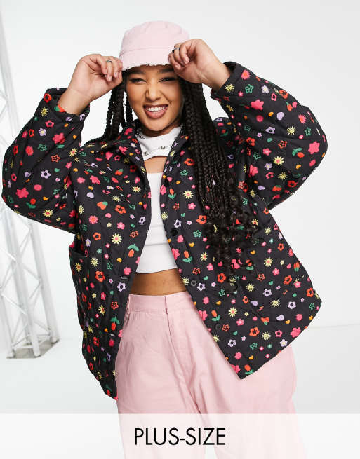 Daisy Street Plus Piumino comodo con stampa a fiori multicolore