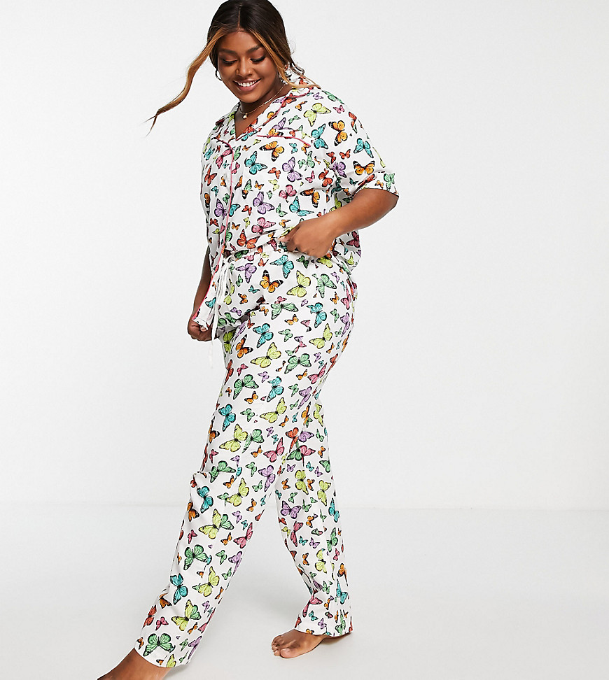 Daisy Street Plus – Pyjama mit kurzärmligem Hemd