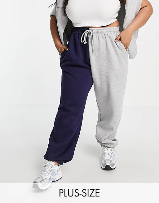 Daisy Street Plus Relaxed Colour Block Joggers