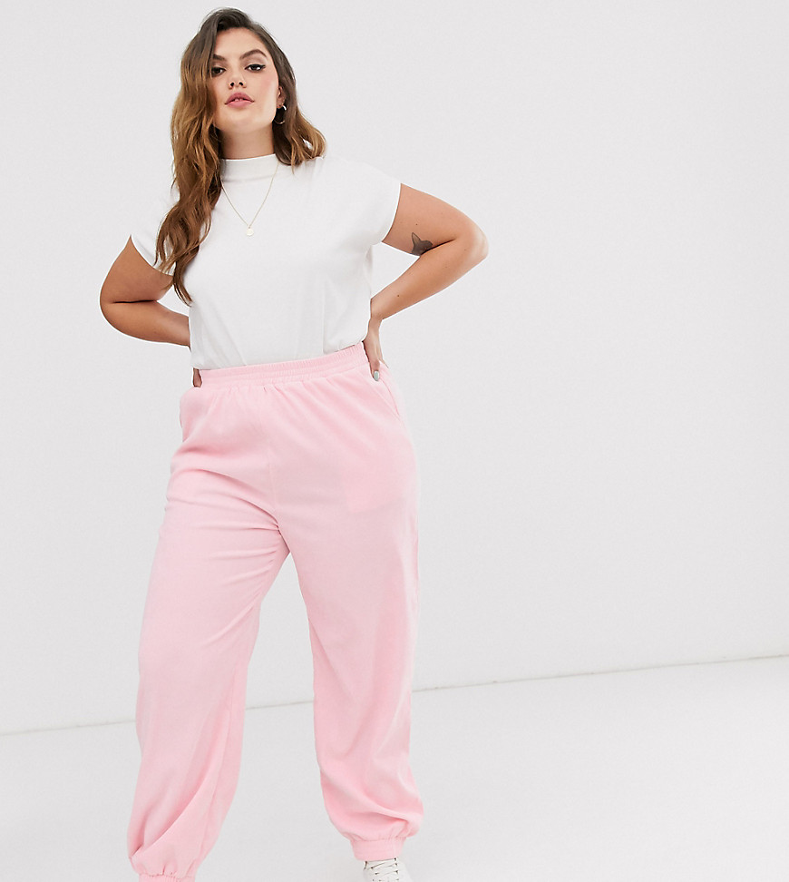 Daisy Street Plus relaxed cuffed joggers-Pink