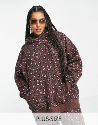Daisy Street Plus relaxed hoodie in leopard print - part of a set - ASOS Price Checker