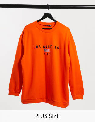 daisy street relaxed sweatshirt with vintage los angeles embroidery