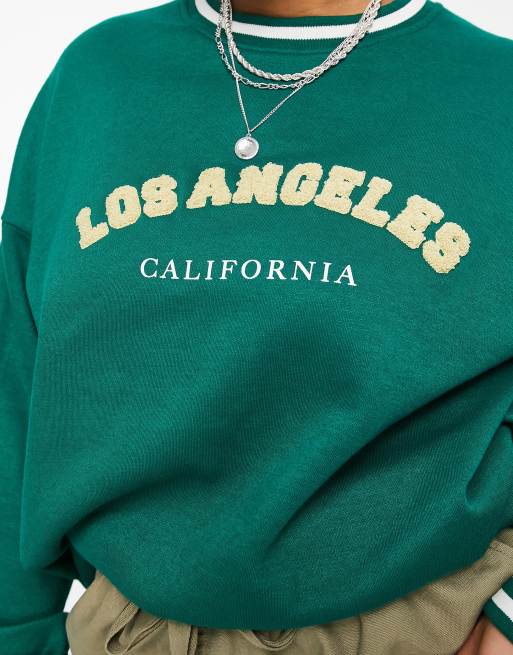 Daisy Street Plus relaxed sweatshirt with varsity LA print, 2 of 4