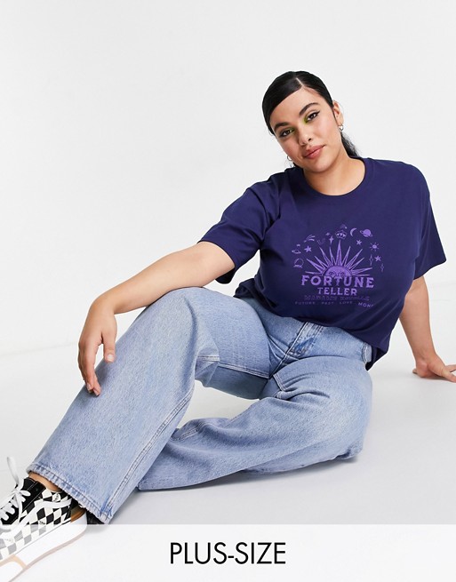 Daisy Street Plus relaxed t-shirt with fortune teller print