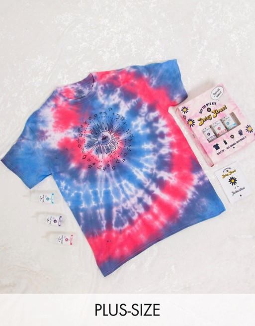 Daisy Street Plus relaxed t-shirt with tarot print DIY tie dye kit