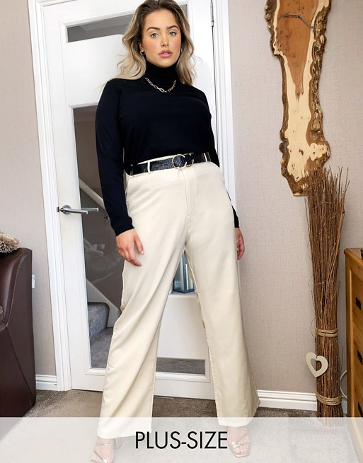 Daisy Street Plus relaxed trousers in cream