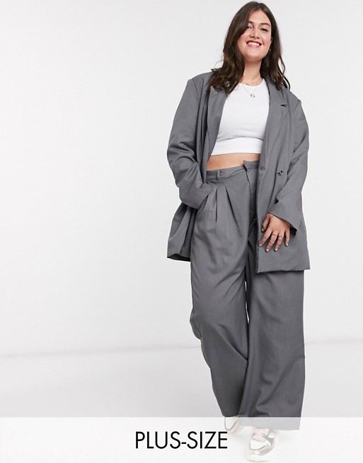 Daisy Street Plus relaxed wide leg trousers with pleat front