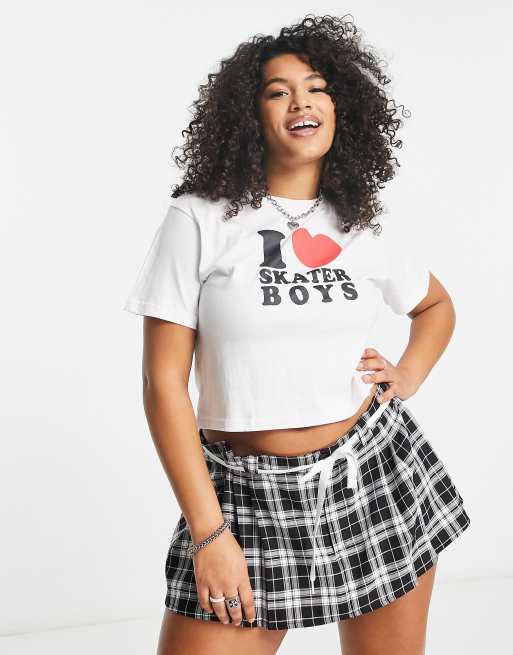 Daisy Street Plus – Skater Boys – Dopasowany T-shirt