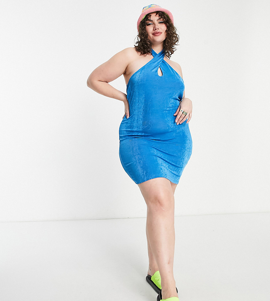 Plus-size dress by Daisy Street Coming soon to your IG feed Halterneck style Cut-out detail Bodycon fit
