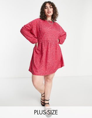 Daisy Street Plus smock mini dress in hot pink daisy print - ASOS Price Checker