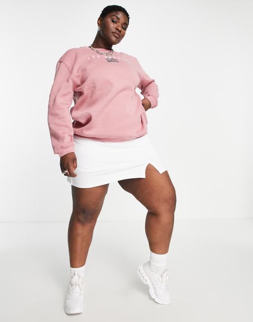 Daisy Street Plus - Sweat-shirt décontracté à imprimé Los Angeles - Rose, 4 de 4