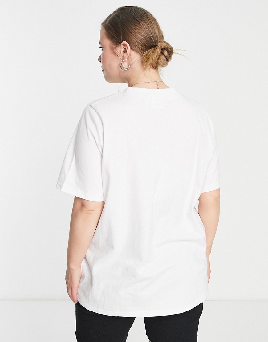 T-shirt comoda con stampa grafica rétroGood Times-Bianco - Daisy Street Plus T-shirt donna  - immagine2
