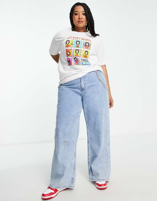 Daisy Street Plus - T-shirt oversize Moods of Tracy Beaker - Blanc, 3 de 4