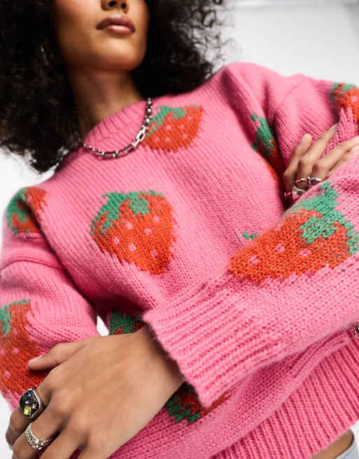 Daisy Street - Pull coupe carrée en maille épaisse - Rose fraise, 4 de 4