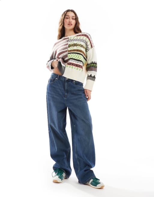 Daisy Street - Pull en maille jacquard effet coupé-cousu, 2 de 4