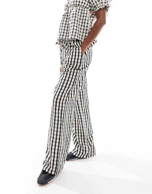 Daisy Street pull on boxer style pants in black gingham - part of a set, 3 of 4