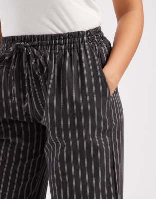 Daisy Street Pull On Drawstring Pants In Black