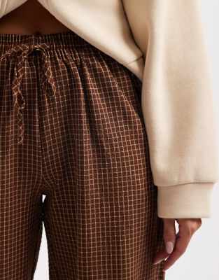 Daisy Street Pull On Drawstring Pants In Brown