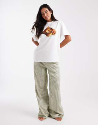 Daisy Street Pull-on Pajama Pants In Green