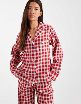 Daisy Street Pull-on Pajama Shirt And Pants In Multi