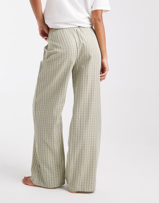 Daisy Street pull on pyjama pants in green check, 4 of 4