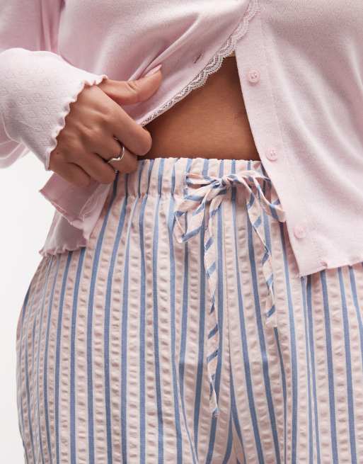 Daisy Street pull on pyjama pants in pink stripe, 2 of 4