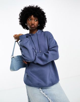 Daisy Street pull over relaxed hoodie in blue