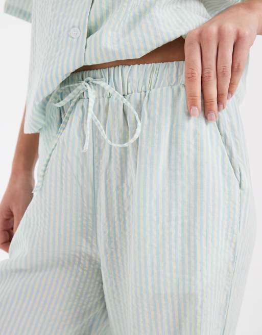 Daisy Street pyjama shirt and matching pants in blue stripe, 4 of 4