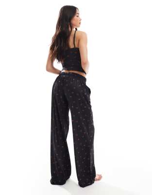 Daisy Street Red Ditsy Floral Pajama Bottoms