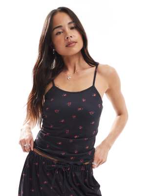 Daisy Street Red Ditsy Floral Pajama Tank Top