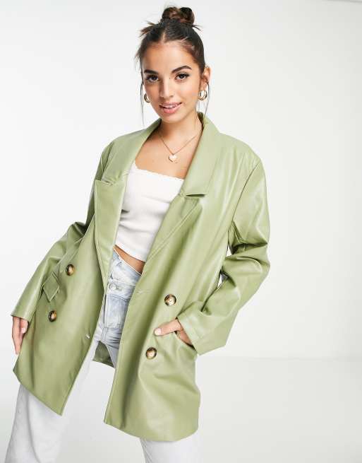 Daisy Street relaxed blazer in faux leather - part of a set
