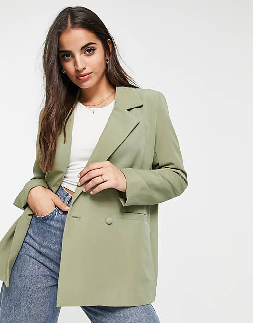 Daisy Street relaxed blazer in green co-ord