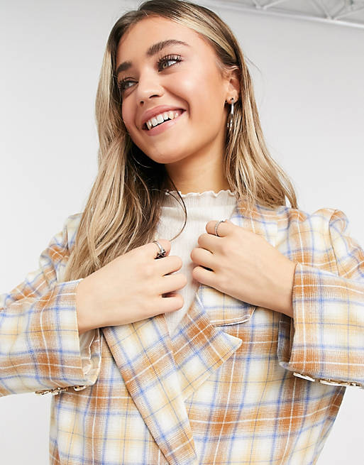  Daisy Street relaxed blazer in vintage check co-ord 