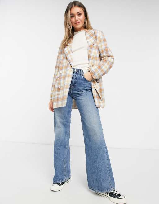 Daisy Street relaxed blazer in vintage check co-ord, 4 of 4