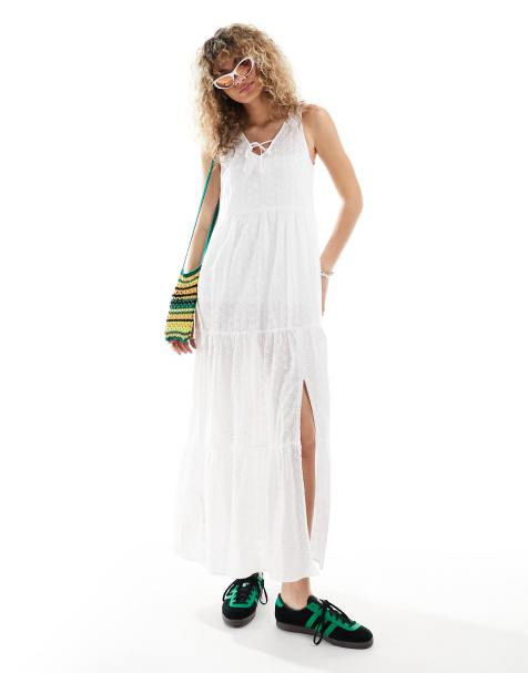 Daisy Street relaxed boho maxi dress in white broiderie - view 1