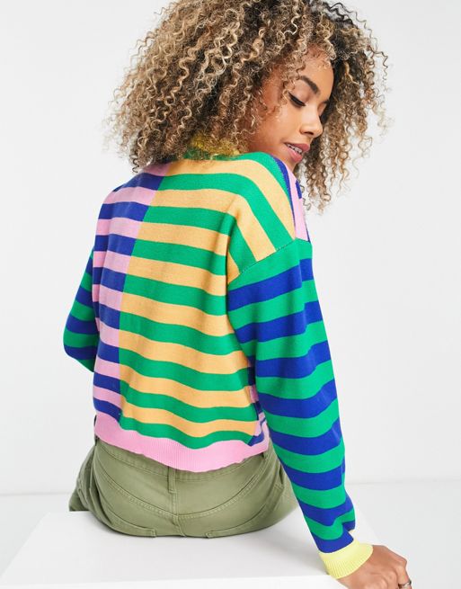 Daisy Street Knitted Oversize Checkerboard Sweater Vest - Multi – Dolls Kill