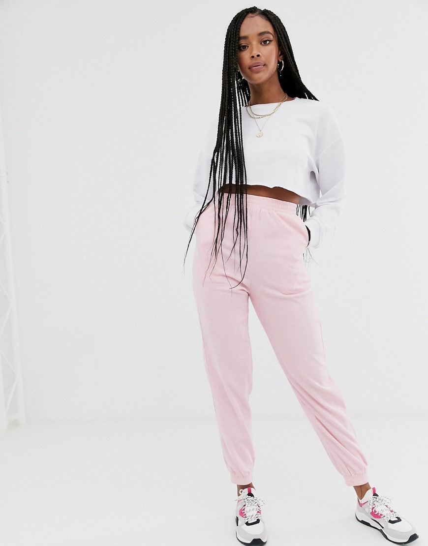 Daisy Street relaxed cuffed joggers-Pink