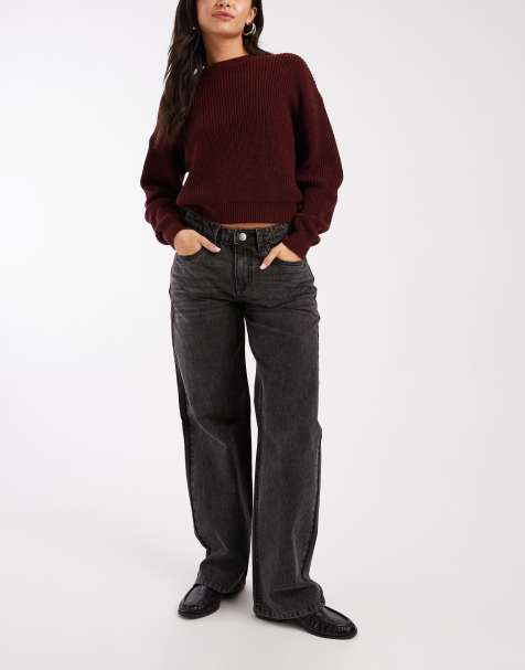 Daisy Street relaxed fit jeans in black denim - view 1