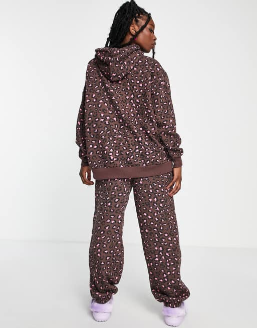 Leopard print 2024 tracksuit womens