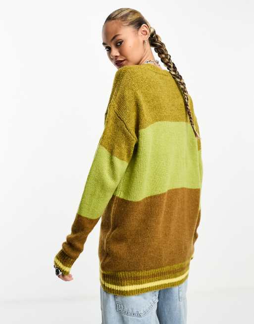 Daisy Street relaxed jumper in sun stripe knit, 4 of 4