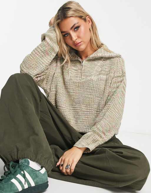 Daisy street relaxed knitted jumper in pink green space dye | ASOS